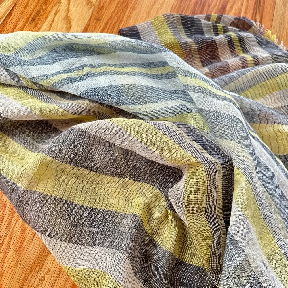 Cotton Gauze Stripe Scarf